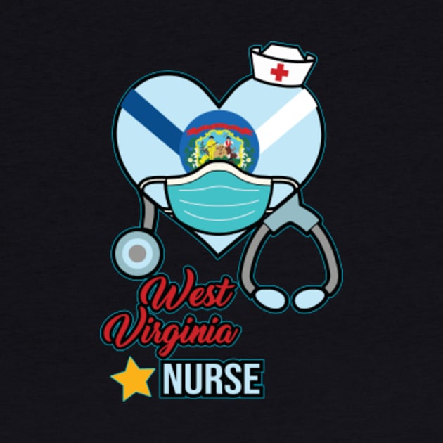 West Virginia Nurse  - Love RN LPN CNA State Nursing Gift by ScottsRed